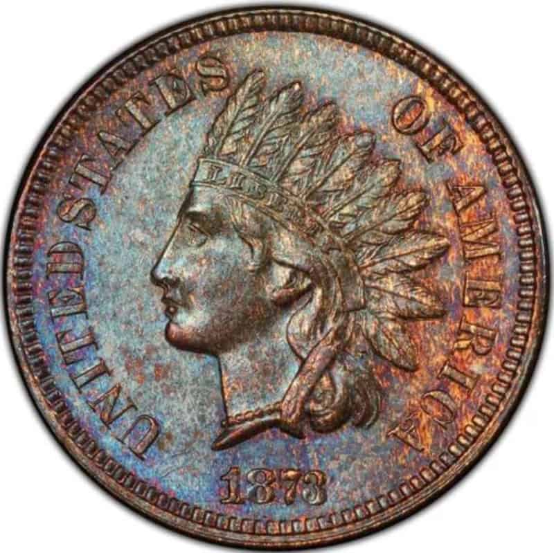 1873 Indian Head Penny, Double Liberty