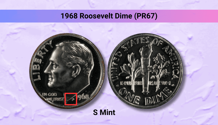 1968-roosevelt-dime-No-S-proof-PR67