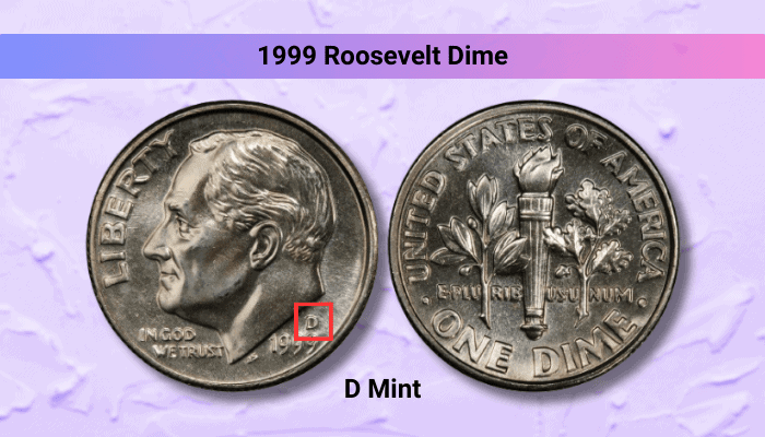 1999-D-roosevelt-dime-regular-strike-MS65