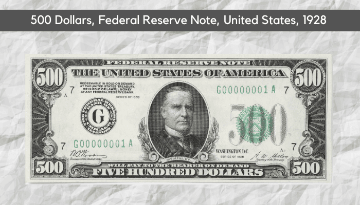 1928 $500 Federal Reserve Note