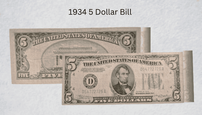 1934 5 Dollar Bill 
