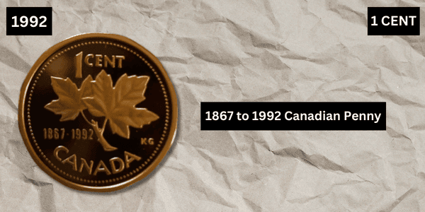 1867 to 1992 Canadian Penny Reverse