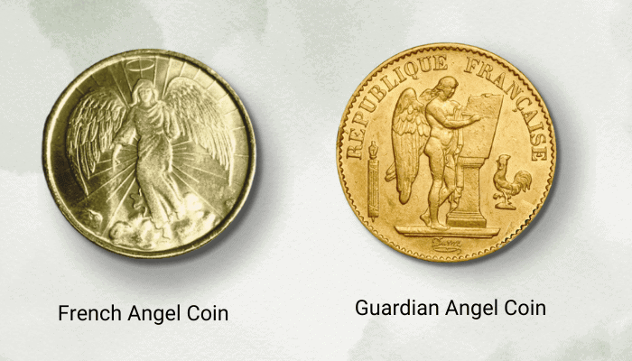 French Angel Coin and Guardian Ange Coin