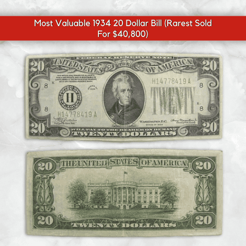 Valuable 1934 $20 Bills