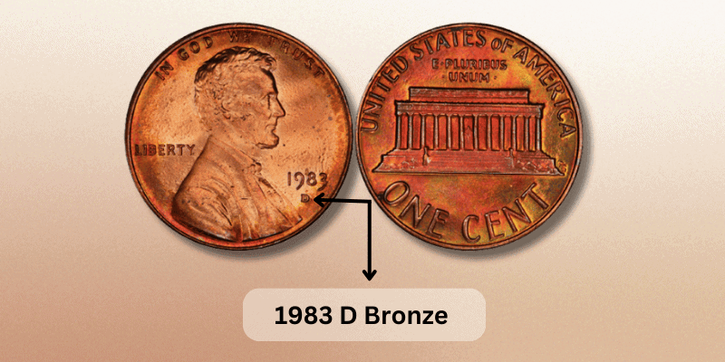 D-bronze penny-1983