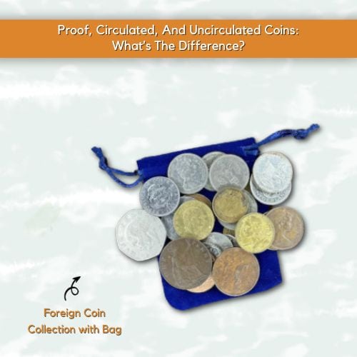 Foreign Coin Collection with Bag
