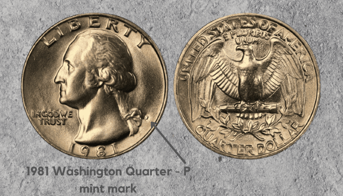 1981 Washington Quarter - P mint mark