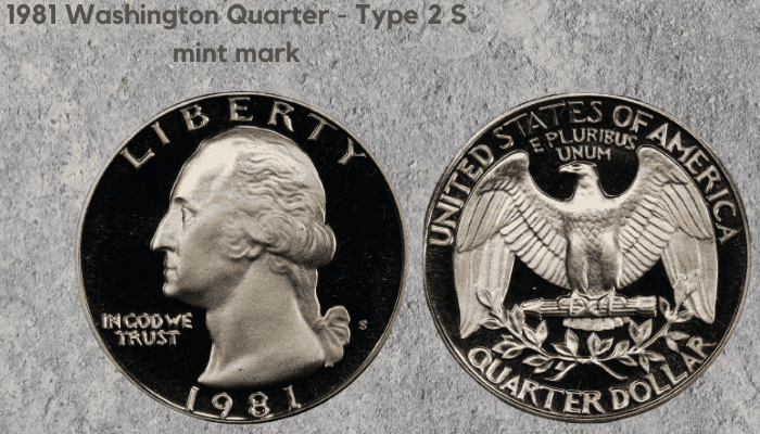 1981 Washington Quarter - Type 2 S mint mark