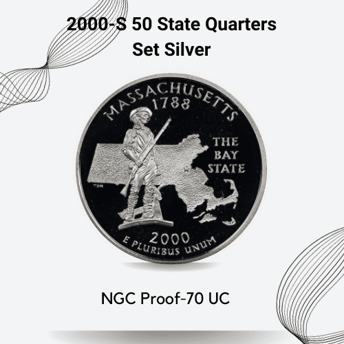 Valuable Quarters After 2000 - 2000-S 50 State Quarters Set Silver NGC Proof-70 UC (5 Coins)