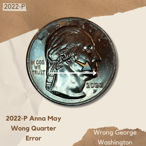 Anna May Wong Quarter - 2022-P Anna May Wong Quarter Error (Wrong George Washington)