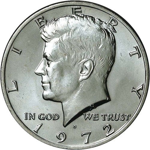 1972 Half Dollar - The 1972 Kennedy Half Dollar – D Mint Mark (Minted in Denver)