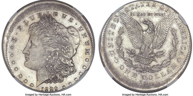1889 Silver Dollar Value - 1889 Morgan Silver Dollar off-center strike error