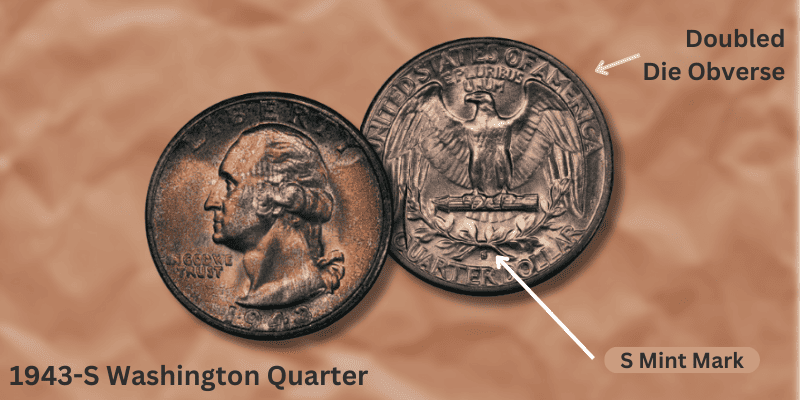 1943 Quarter Value - 1943-S Washington Quarter Doubled Die Obverse 