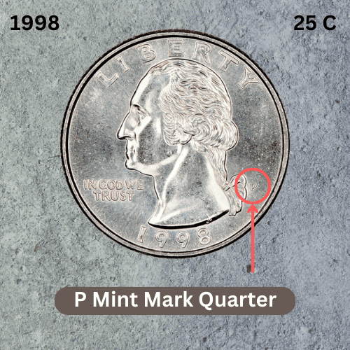 1998 Quarter Value - 1998-P mint mark Quarter value 