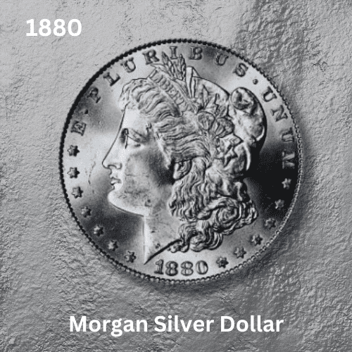 The 1880 Morgan Silver Dollar - The Coin Features and Characteristics - The obverse of the coin