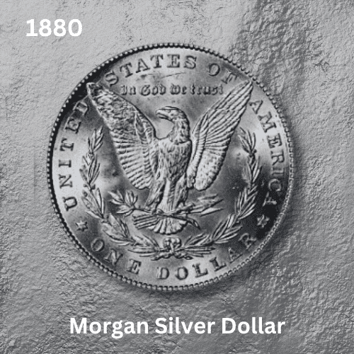 The 1880 Morgan Silver Dollar - The Coin Features and Characteristics - The reverse of the coin