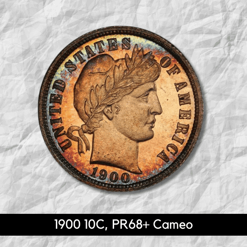1900 10C, PR68+ Cameo