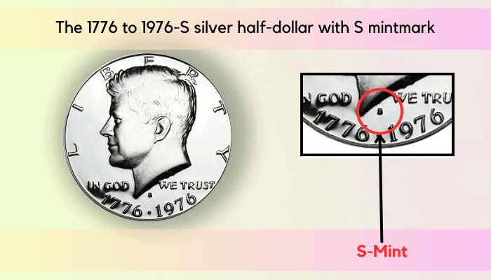 The 1776 to 1976-S silver half-dollar with S mintmark